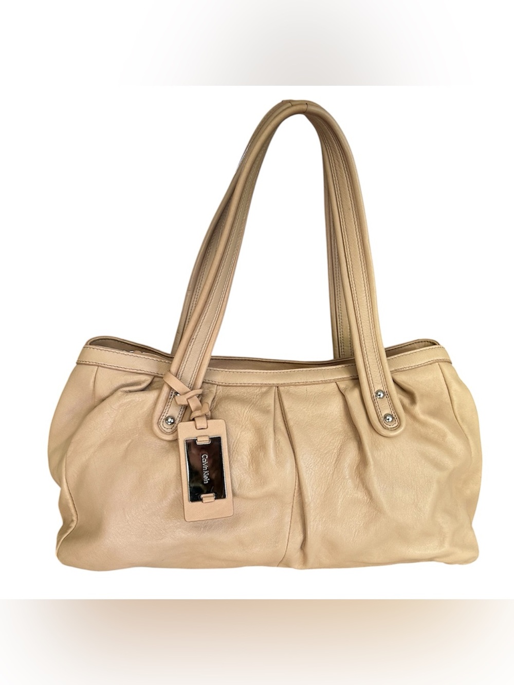 Calvin Klein Tan Leather Shoulder Bag